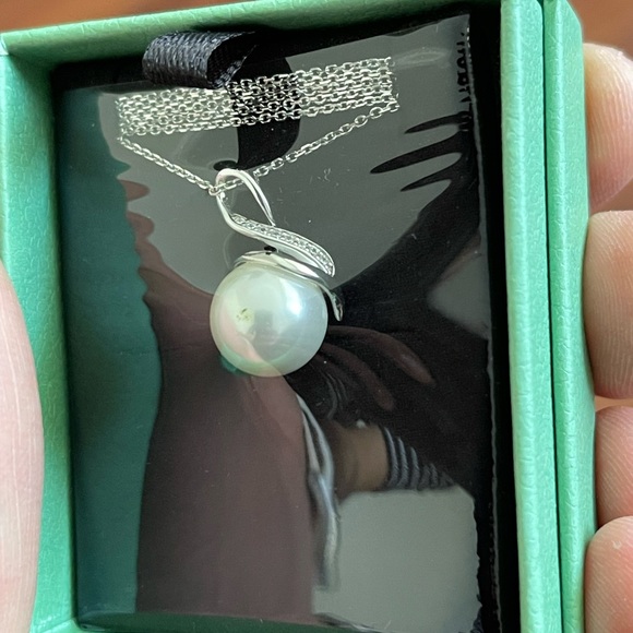 Pearl Necklace with Chain Sterling Silver - Picture 3 of 4